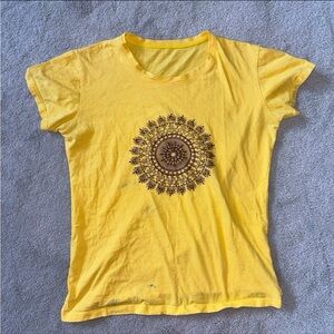 I wish jeans yellow short sleeve top
